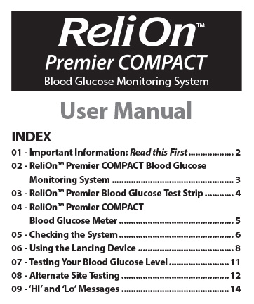 ReliOn Premier COMPACT User Manual - EN - 10-22